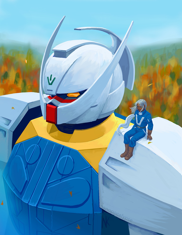Loran and his White Doll (∀ Gundam) - MediBang Paint, 2021