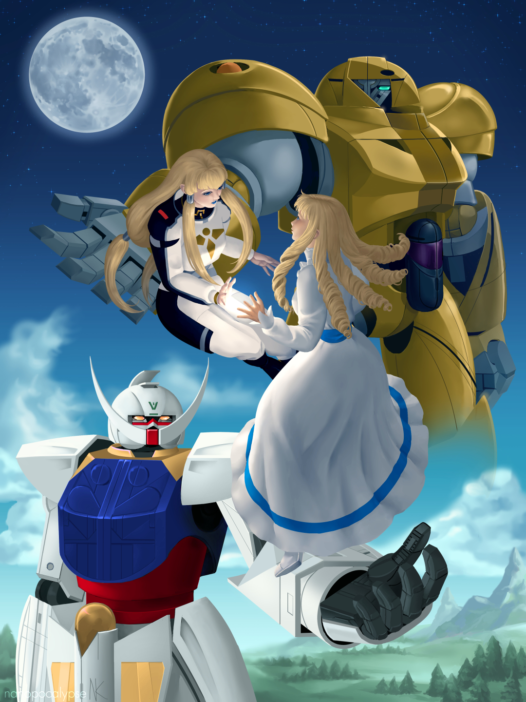 Meeting of Earth and Moon - ∀ Gundam 20th anniversary - Clip Studio Paint, 2020